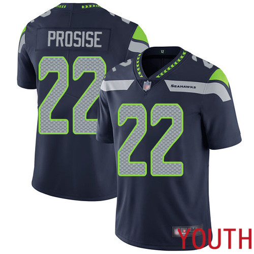 Seattle Seahawks Limited Navy Blue Youth C. J. Prosise Home Jersey NFL Football #22 Vapor Untouchable->women nfl jersey->Women Jersey